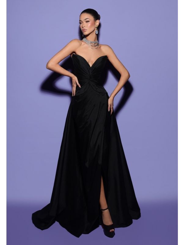 Draped Satin Gown