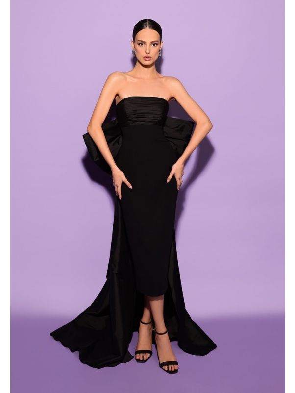 Bow-Detail Evening Gown