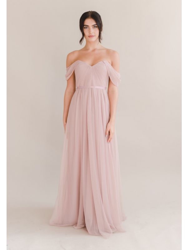 Draped Soft Tulle Bridesmaid Dress