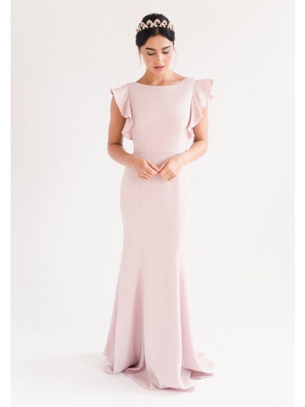 Crepe Evening Dress With Open Back