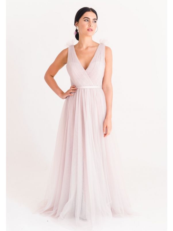 Pleated Tulle Bridesmaid Dress