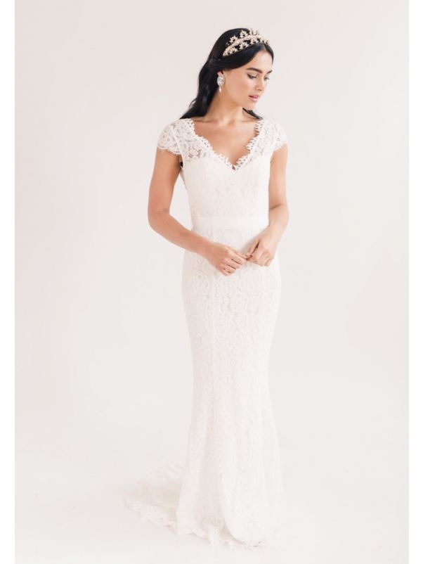 Lace Wedding Dress With Open Back