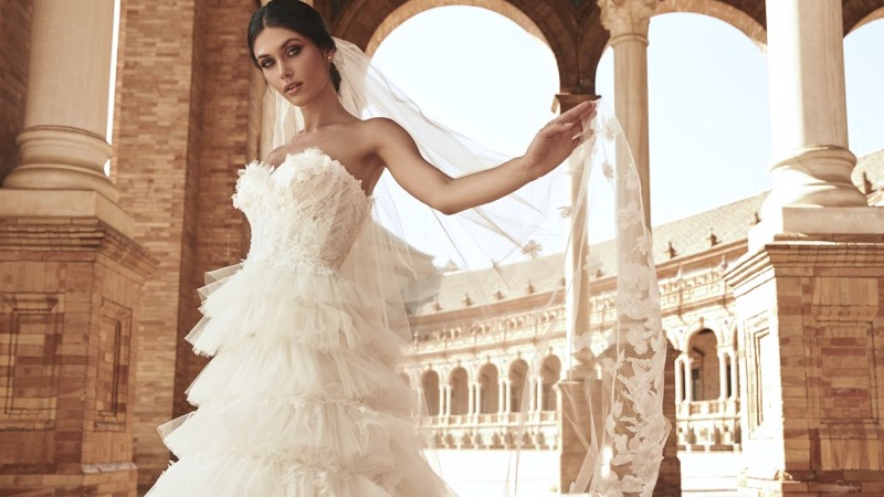 Ruffle Wedding Gown
